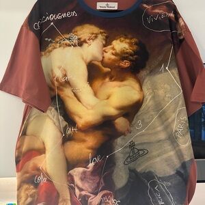 Vivienne Westwood Brown and Red Artistic Short Sleeve Tee